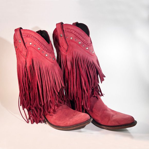 Liberty Black Women's Vegas Fringe Western Boots - Snip Toe, Boho - Picture 5 of 10